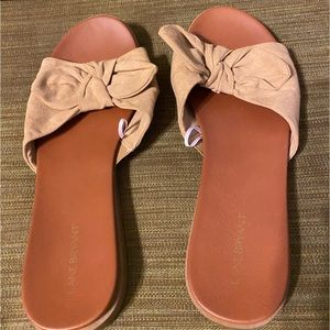 Lane Bryant nude open-toed slides